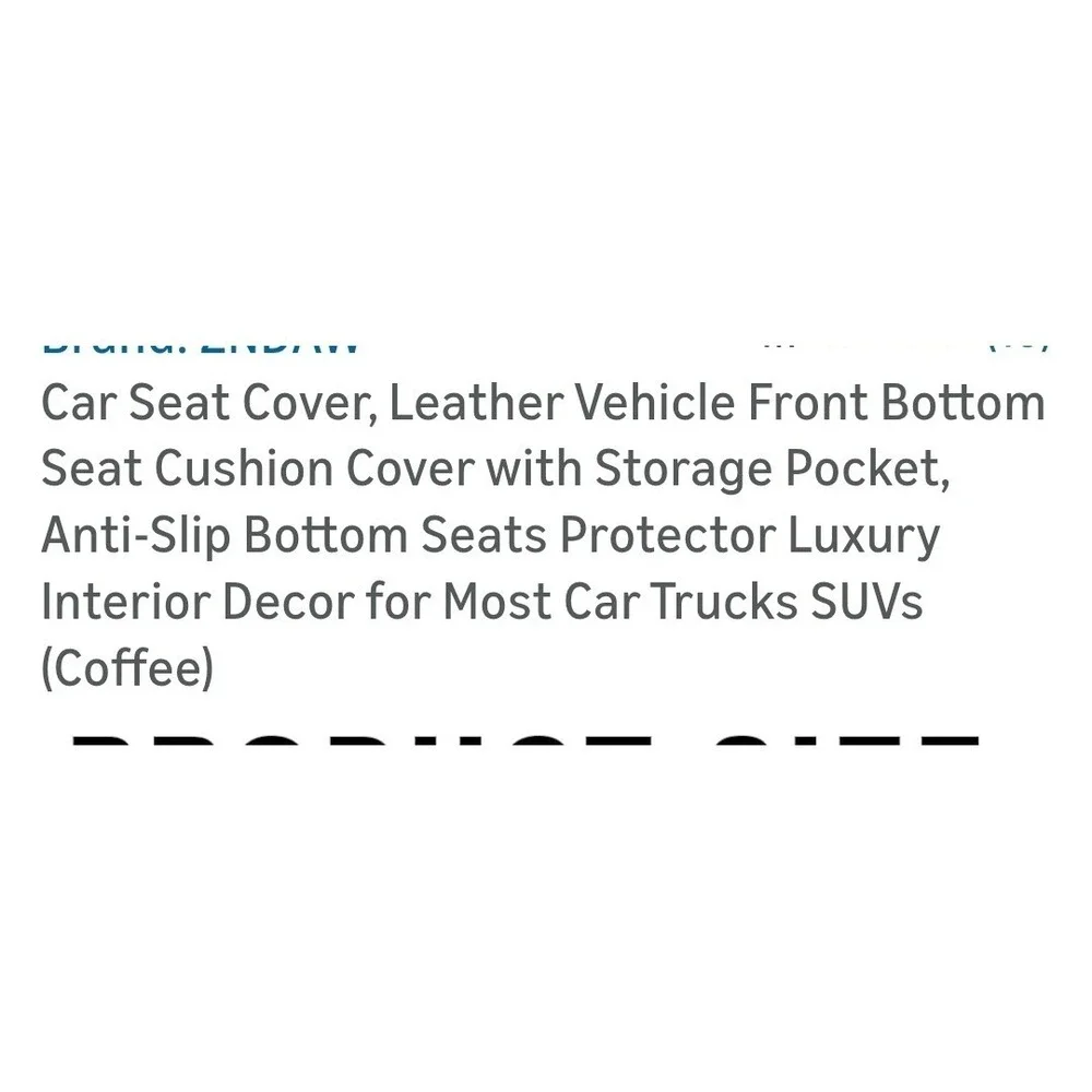 Kaomim Car Seat Cover Leather Front Bottom Seat Cushion Coffee Luxury Interior